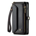 For Samsung Galaxy S10 5G Leather Case CASEME C36 Zipper Multiple Card Slots Phone Cover with Straps
