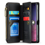 For Samsung Galaxy S10 5G Leather Case CASEME C36 Zipper Multiple Card Slots Phone Cover with Straps