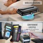 For Samsung Galaxy S10 5G Leather Case CASEME C36 Zipper Multiple Card Slots Phone Cover with Straps