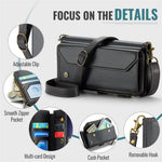 For Samsung Galaxy S10 5G Leather Case CASEME C36 Zipper Multiple Card Slots Phone Cover with Straps
