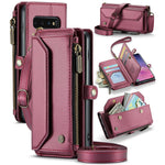 For Samsung Galaxy S10 5G Leather Case CASEME C36 Zipper Multiple Card Slots Phone Cover with Straps