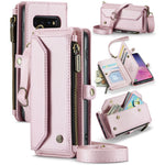 For Samsung Galaxy S10 5G Leather Case CASEME C36 Zipper Multiple Card Slots Phone Cover with Straps
