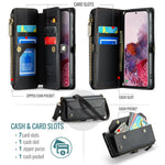 For Samsung Galaxy S20 4G / S20 5G Leather Case CASEME C36 Zipper Multiple Card Slots Phone Cover with Straps