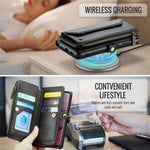 For Samsung Galaxy S20 4G / S20 5G Leather Case CASEME C36 Zipper Multiple Card Slots Phone Cover with Straps