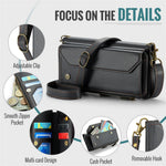 For Samsung Galaxy S20 4G / S20 5G Leather Case CASEME C36 Zipper Multiple Card Slots Phone Cover with Straps