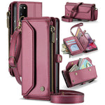 For Samsung Galaxy S20 4G / S20 5G Leather Case CASEME C36 Zipper Multiple Card Slots Phone Cover with Straps