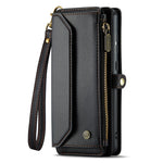 For Samsung Galaxy A51 4G SM-A515 Leather Case CASEME C36 Zipper Multiple Card Slots Phone Cover with Straps