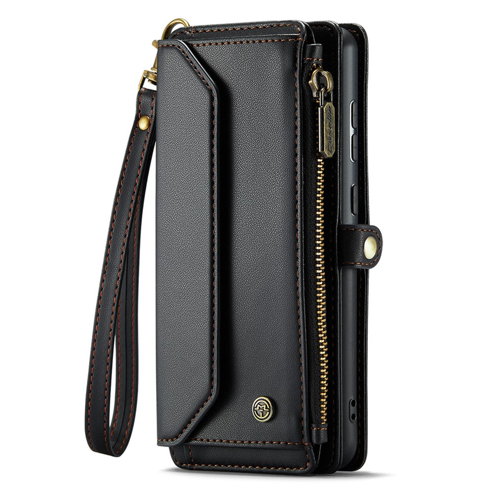 For Samsung Galaxy A51 4G SM-A515 Leather Case CASEME C36 Zipper Multiple Card Slots Phone Cover with Straps