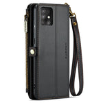 For Samsung Galaxy A51 4G SM-A515 Leather Case CASEME C36 Zipper Multiple Card Slots Phone Cover with Straps