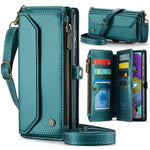 For Samsung Galaxy A51 4G SM-A515 Leather Case CASEME C36 Zipper Multiple Card Slots Phone Cover with Straps