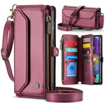 For Samsung Galaxy A51 4G SM-A515 Leather Case CASEME C36 Zipper Multiple Card Slots Phone Cover with Straps