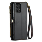 Til Samsung Galaxy A52 4G / A52 5G / A52s 5G læderetui CASEME C36 lynlås med flere kortlommer telefoncover med stropper