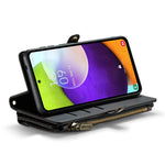 Til Samsung Galaxy A52 4G / A52 5G / A52s 5G læderetui CASEME C36 lynlås med flere kortlommer telefoncover med stropper
