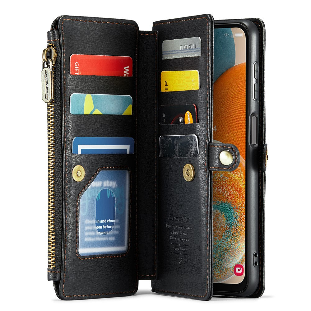 Samsung Galaxy A23 4G / A23 5G (Global) Läderfodral CASEME C36 Dragkedja Flera Kortfack mobilskal med Remmar