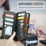 Samsung Galaxy A23 4G / A23 5G (Global) Läderfodral CASEME C36 Dragkedja Flera Kortfack mobilskal med Remmar