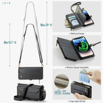 For iPhone 14 Pro Leather Case CASEME C36 Zipper Multiple Card Slots Phone Cover with Straps