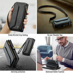 For iPhone 15 Plus Leather Case CASEME C36 Zipper Multiple Card Slots Phone Cover with Straps