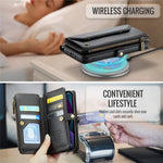 For iPhone 13 Leather Case CASEME C36 Zipper Multiple Card Slots Phone Cover with Straps