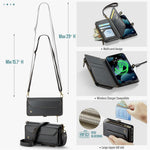 For iPhone 13 Pro Leather Case CASEME C36 Zipper Multiple Card Slots Phone Cover with Straps