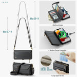 For iPhone 13 Pro Max Leather Case CASEME C36 Zipper Multiple Card Slots Phone Cover with Straps