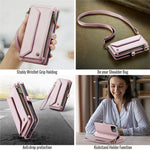 For iPhone 12 mini Leather Case CASEME C36 Zipper Multiple Card Slots Phone Cover with Straps
