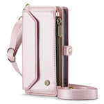 For iPhone 12 mini Leather Case CASEME C36 Zipper Multiple Card Slots Phone Cover with Straps