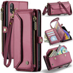 For iPhone XS Max Leather Case CASEME C36 Zipper Multiple Card Slots Phone Cover with Straps