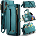 For iPhone XS Max Leather Case CASEME C36 Zipper Multiple Card Slots Phone Cover with Straps