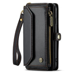 For iPhone 11 Leather Case CASEME C36 Zipper Multiple Card Slots Phone Cover with Straps