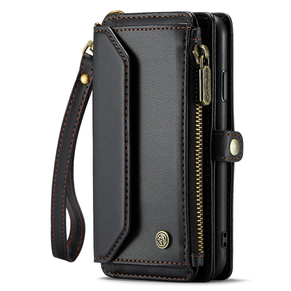 For iPhone 11 Leather Case CASEME C36 Zipper Multiple Card Slots Phone Cover with Straps