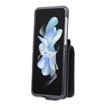 AZNS-skal til Samsung Galaxy Z Flip7 FE 5G / Z Flip6 5G, kortholder, PU-læder-mobilskal med koskindstruktur