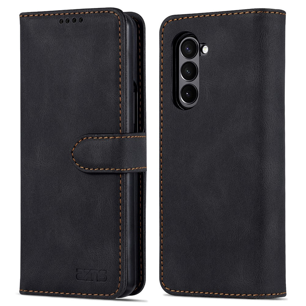 AZNS til Samsung Galaxy Z Fold6 5G Etui Læder Telefoncover med Pungstativ