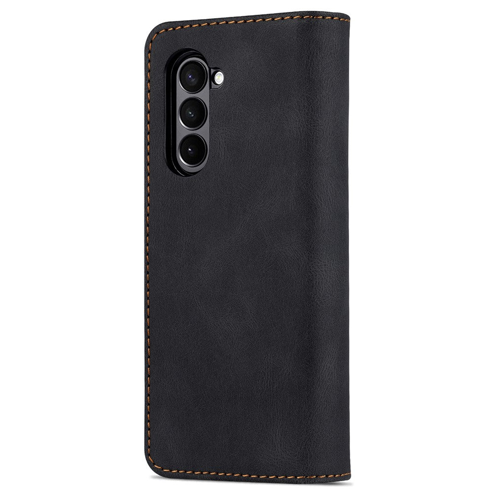 AZNS til Samsung Galaxy Z Fold6 5G Etui Læder Telefoncover med Pungstativ