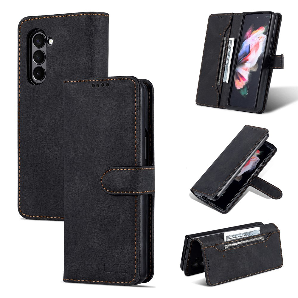 AZNS til Samsung Galaxy Z Fold6 5G Etui Læder Telefoncover med Pungstativ
