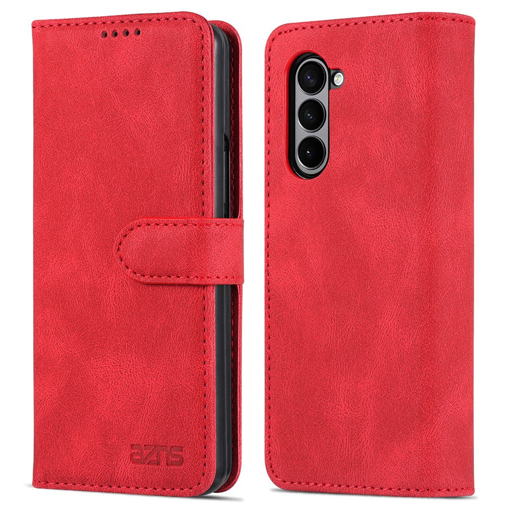 AZNS til Samsung Galaxy Z Fold6 5G Etui Læder Telefoncover med Pungstativ