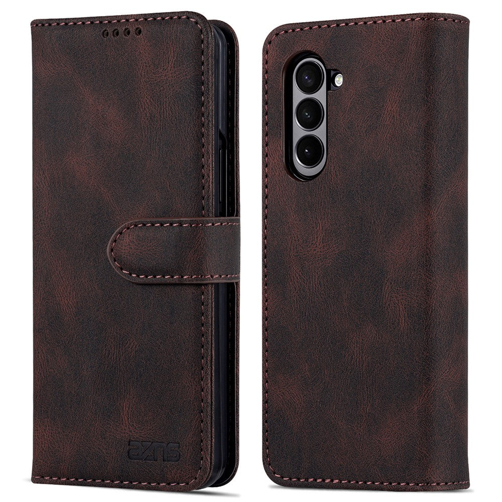 AZNS til Samsung Galaxy Z Fold6 5G Etui Læder Telefoncover med Pungstativ