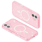 For iPhone 16 Case Compatible with MagSafe Sparkly Glitter PC+TPU Phone Cover
