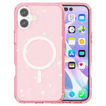 For iPhone 16 Case Compatible with MagSafe Sparkly Glitter PC+TPU Phone Cover