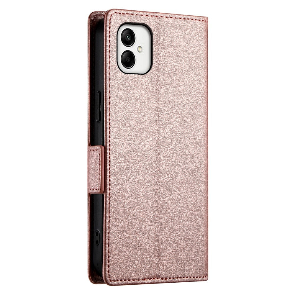 DF-010 För Samsung Galaxy A05 4G Skal Lädermobilfodral med Korthållare Magnetiskt Sidospänne
