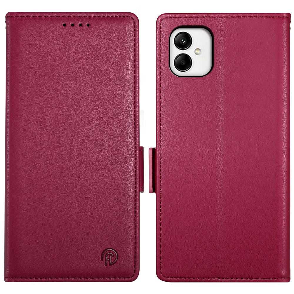DF-010 För Samsung Galaxy A05 4G Skal Lädermobilfodral med Korthållare Magnetiskt Sidospänne