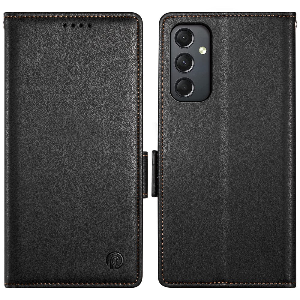 DF-010 til Samsung Galaxy A24 4G (162,1 X 77,6 X 8,3 mm), pungetui i PU-læder med støtte