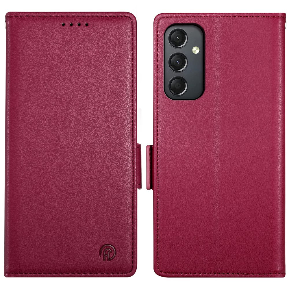 DF-010 til Samsung Galaxy A24 4G (162,1 X 77,6 X 8,3 mm), pungetui i PU-læder med støtte