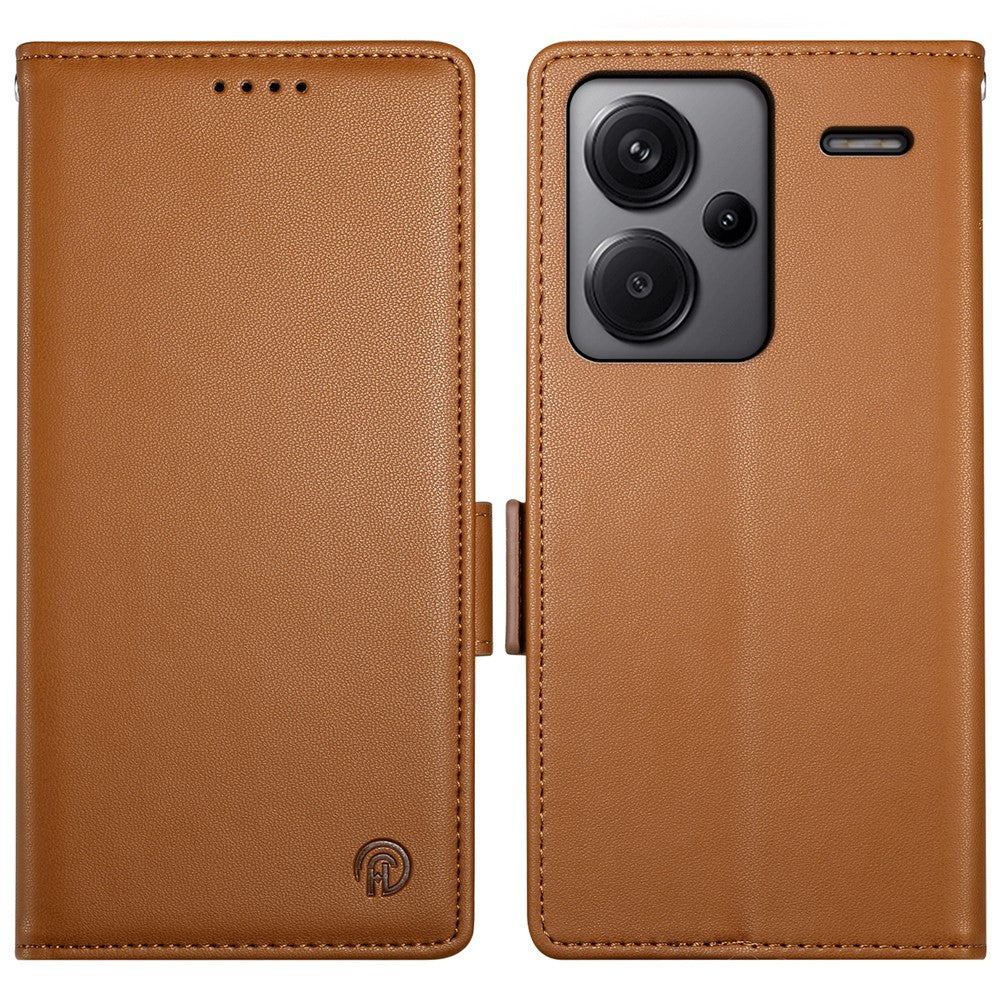 DF-010 For Xiaomi Redmi Note 13 Pro+ 5G Leather Case Side Magnetic Clasps Phone Wallet Cover