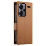 DF-010 For Xiaomi Redmi Note 13 Pro+ 5G Leather Case Side Magnetic Clasps Phone Wallet Cover