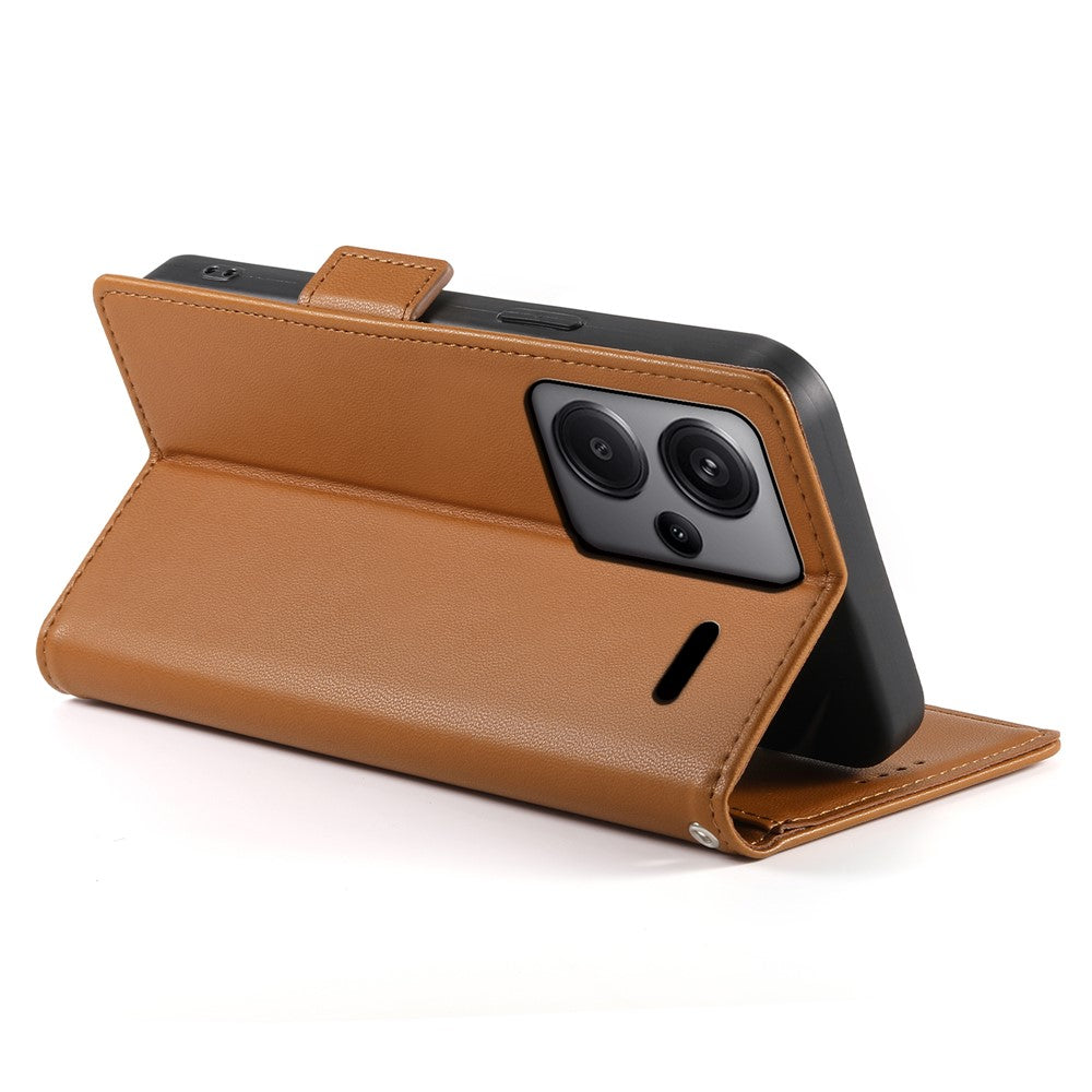 DF-010 For Xiaomi Redmi Note 13 Pro+ 5G Leather Case Side Magnetic Clasps Phone Wallet Cover