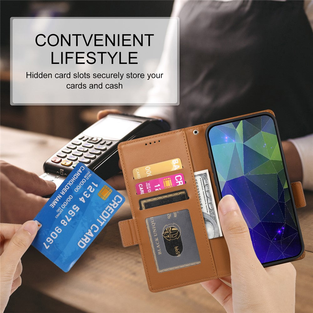 DF-010 For Xiaomi Redmi Note 13 Pro+ 5G Leather Case Side Magnetic Clasps Phone Wallet Cover