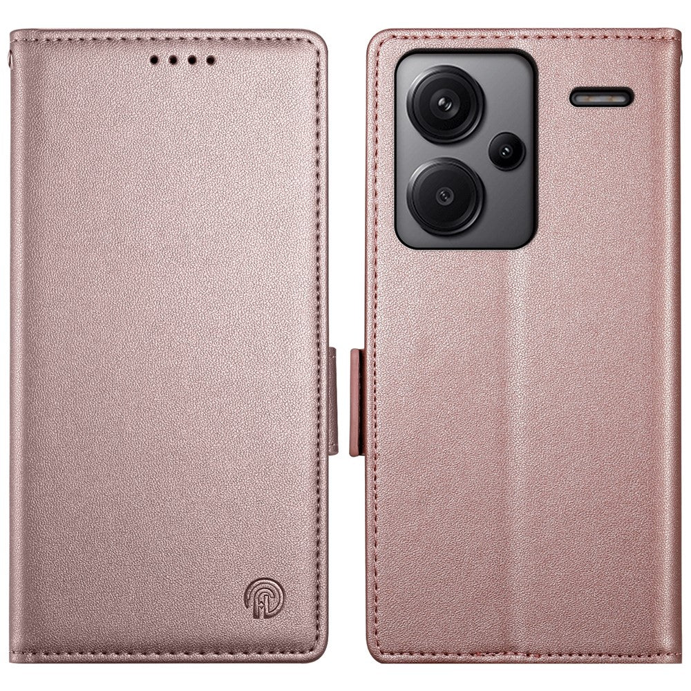 DF-010 For Xiaomi Redmi Note 13 Pro+ 5G Leather Case Side Magnetic Clasps Phone Wallet Cover