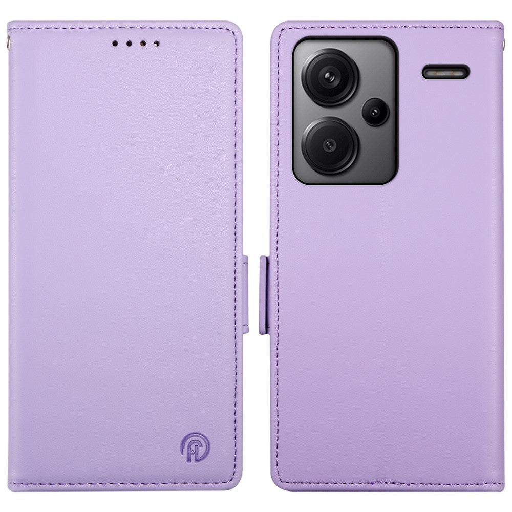 DF-010 For Xiaomi Redmi Note 13 Pro+ 5G Leather Case Side Magnetic Clasps Phone Wallet Cover