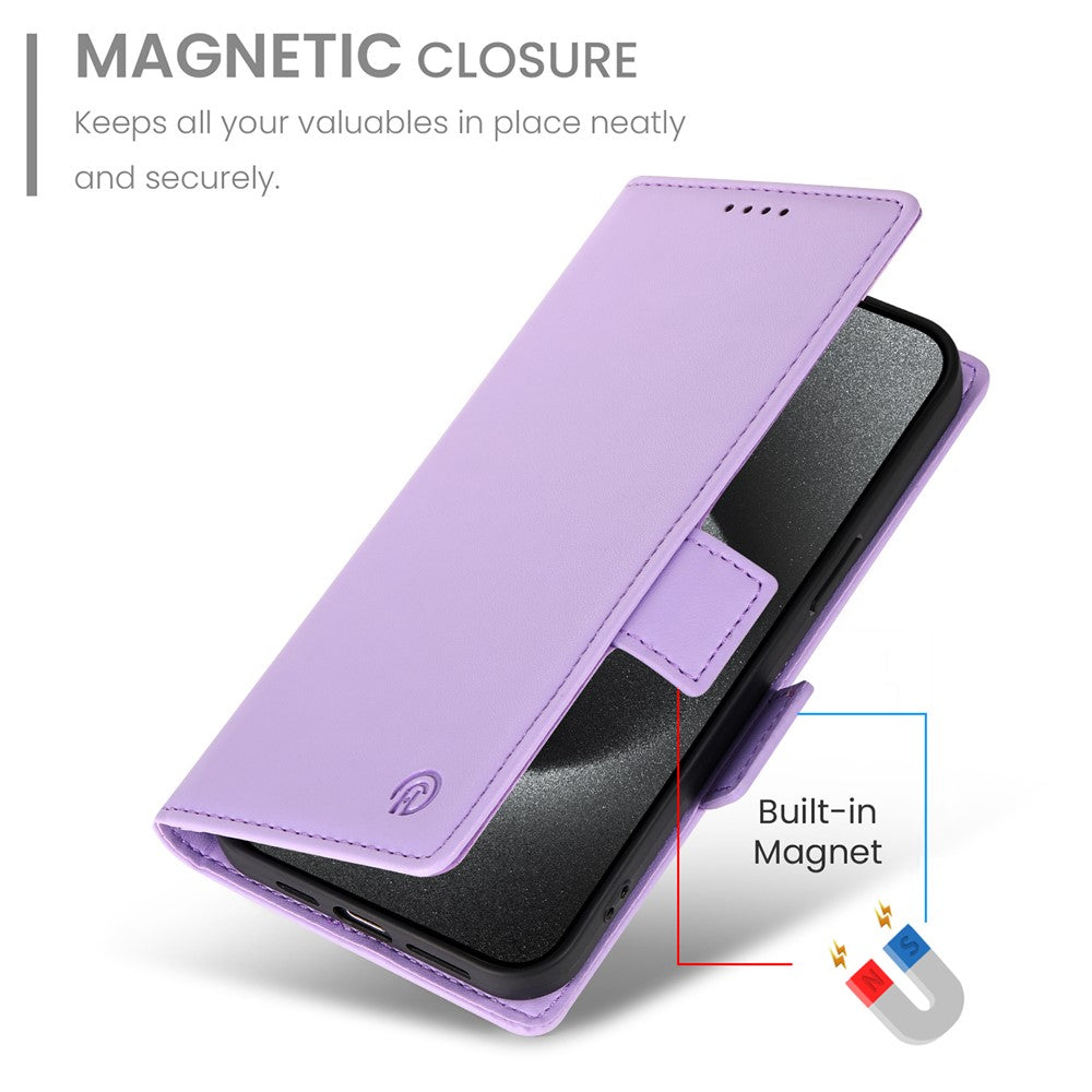 DF-010 For Xiaomi Redmi Note 13 Pro 5G  /  Poco X6 5G Case Leather Wallet Cover Dual Magnetic Clasps