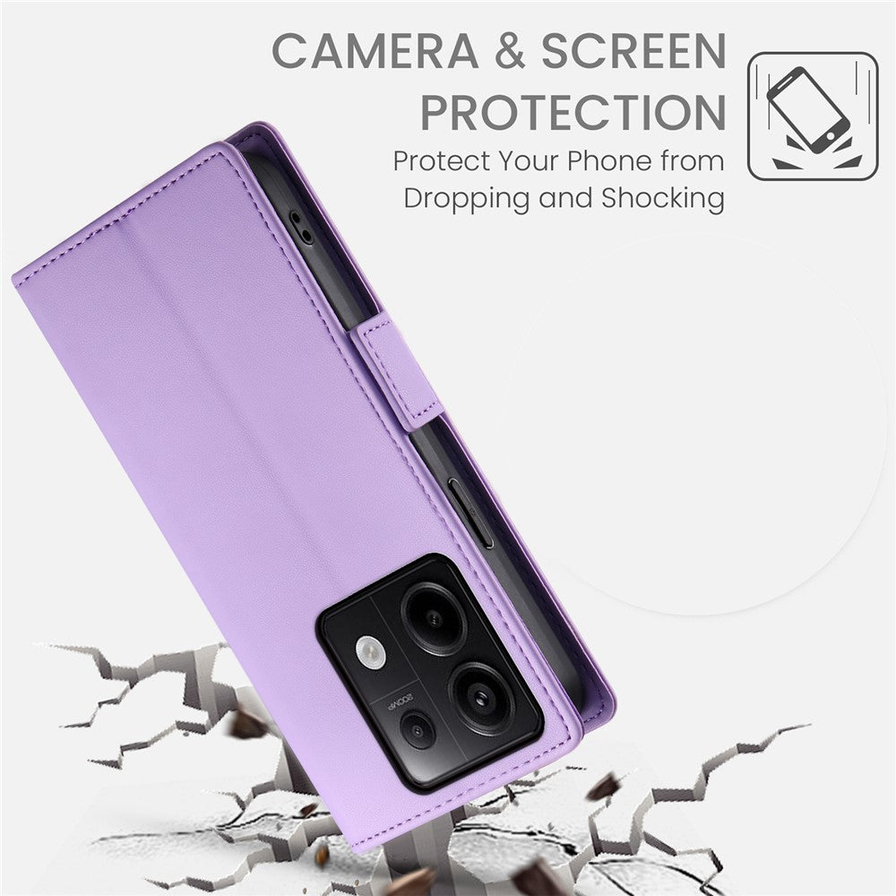 DF-010 For Xiaomi Redmi Note 13 Pro 5G  /  Poco X6 5G Case Leather Wallet Cover Dual Magnetic Clasps
